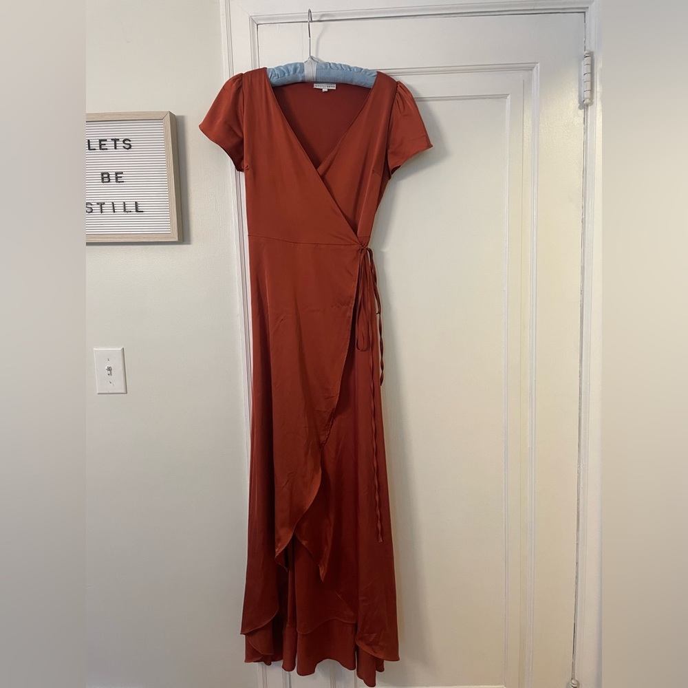 Baltic Born Krystal Satin Wrap Gown